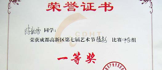 祝賀美視學子在成都市高新區第七屆中小學生藝術節比賽中獲獎