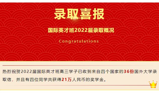 多地開花！一大波offer向我校2022屆國際英才班襲來！